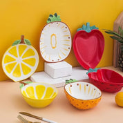 Prato e Bowl Fruta - 04 modelos pintados à mão