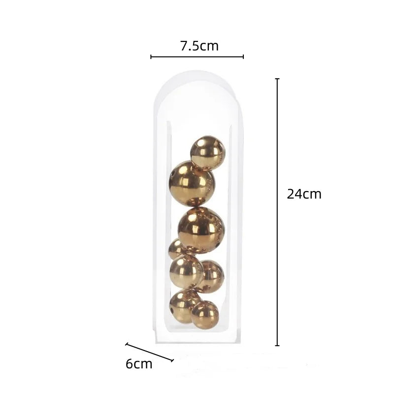 Vaso Acrílico com Bolas - 24cmx7.5cm