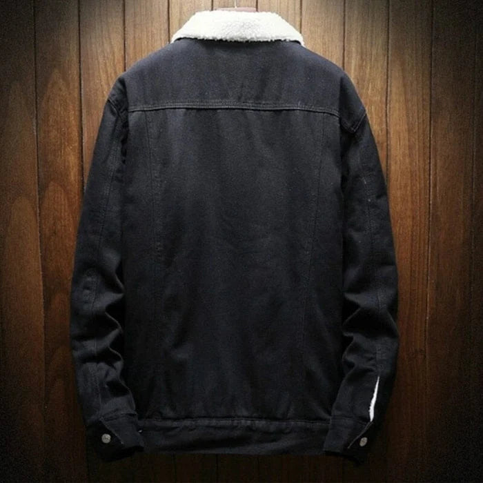 Jaqueta Jeans Masculina Forrada em Lã Morada MR2