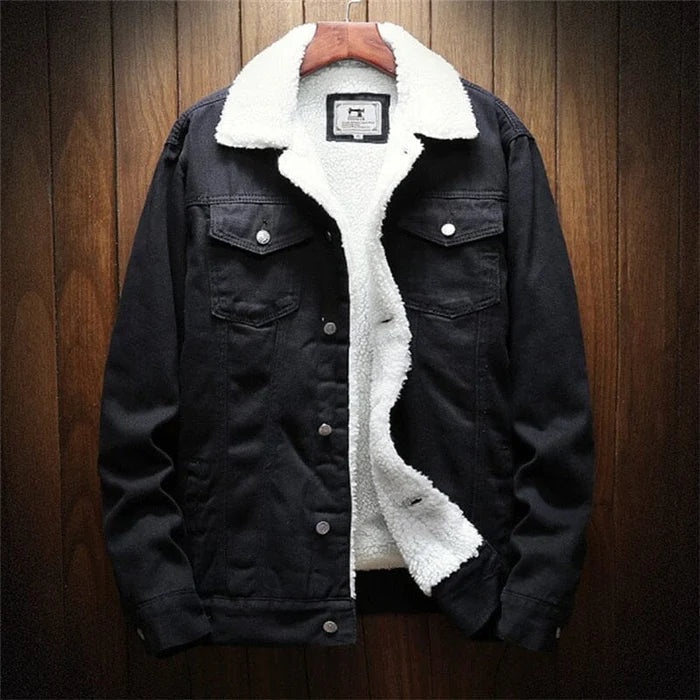 Jaqueta Jeans Masculina Forrada em Lã Morada MR2