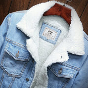 Jaqueta Jeans Masculina Forrada em Lã Morada MR2