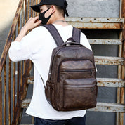 Mochila de Couro Masculina Morada MR15 - Resistente à Água, com USB e Antifurto