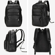 Mochila de Couro Masculina Morada MR15 - Resistente à Água, com USB e Antifurto