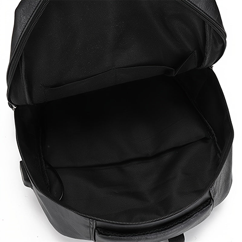 Mochila de Couro Masculina Morada MR15 - Resistente à Água, com USB e Antifurto