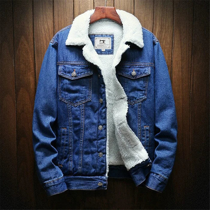 Jaqueta Jeans Masculina Forrada em Lã Morada MR2
