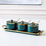 Kit 4pcs Porta Condimentos Deluxe - em porcelana