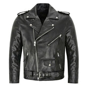 Jaqueta Masculina De Couro Biker Morada MR12